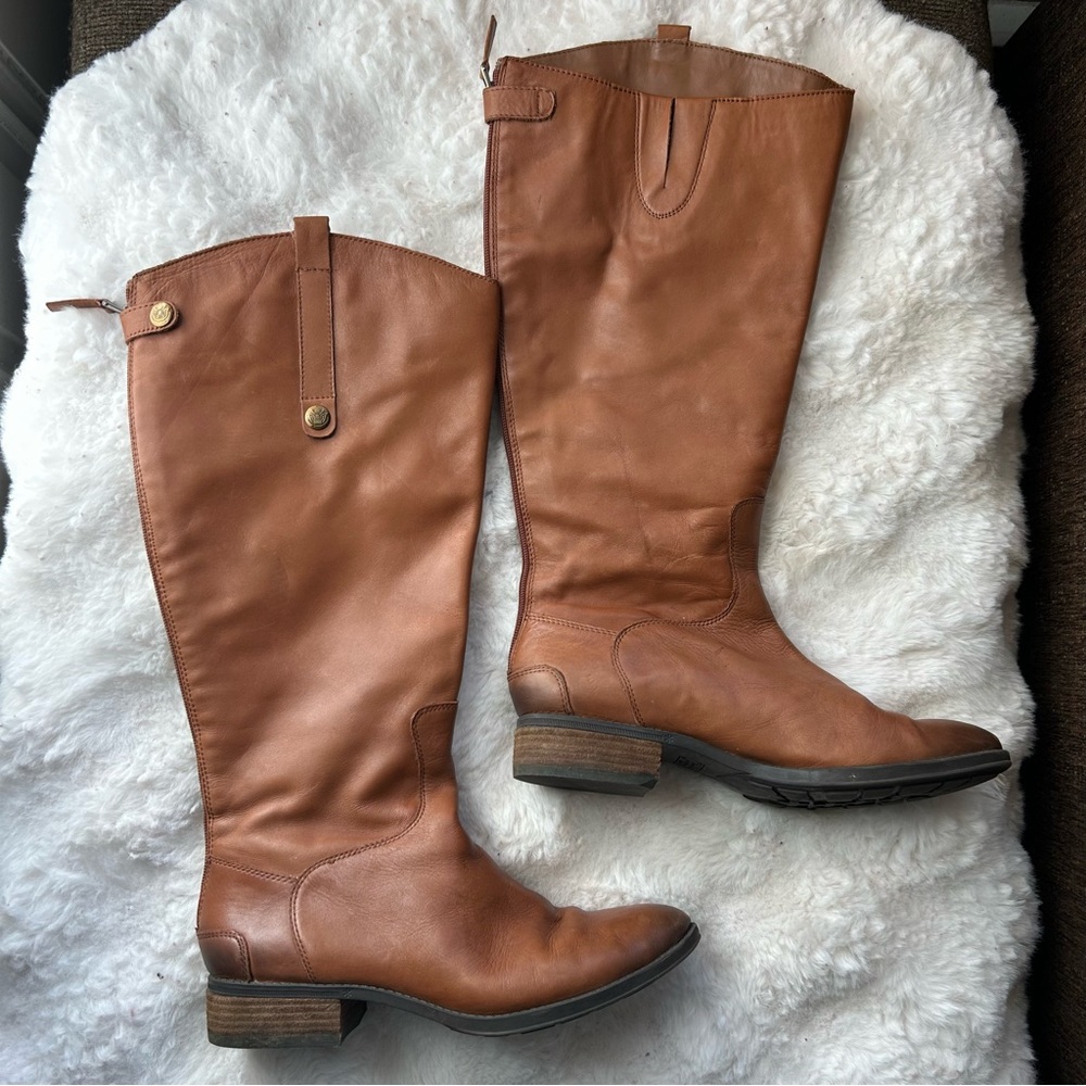 Sam Edelman Wide Calf Brown Leather Boots